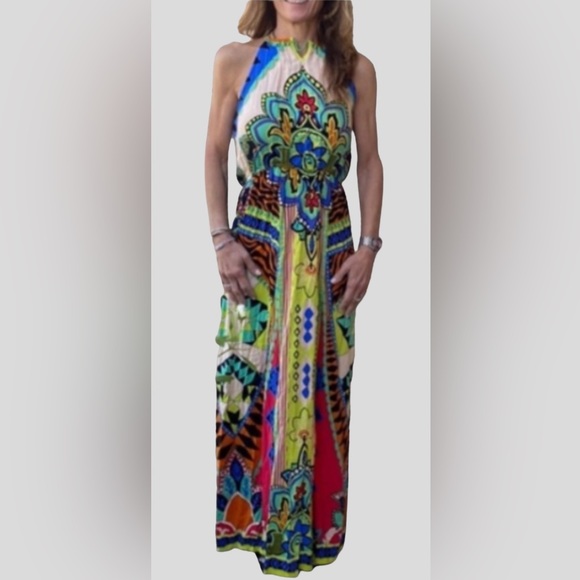 Anthropologie Flying Tomato vibrant colored beautiful bohemian style dress. - Picture 2 of 13